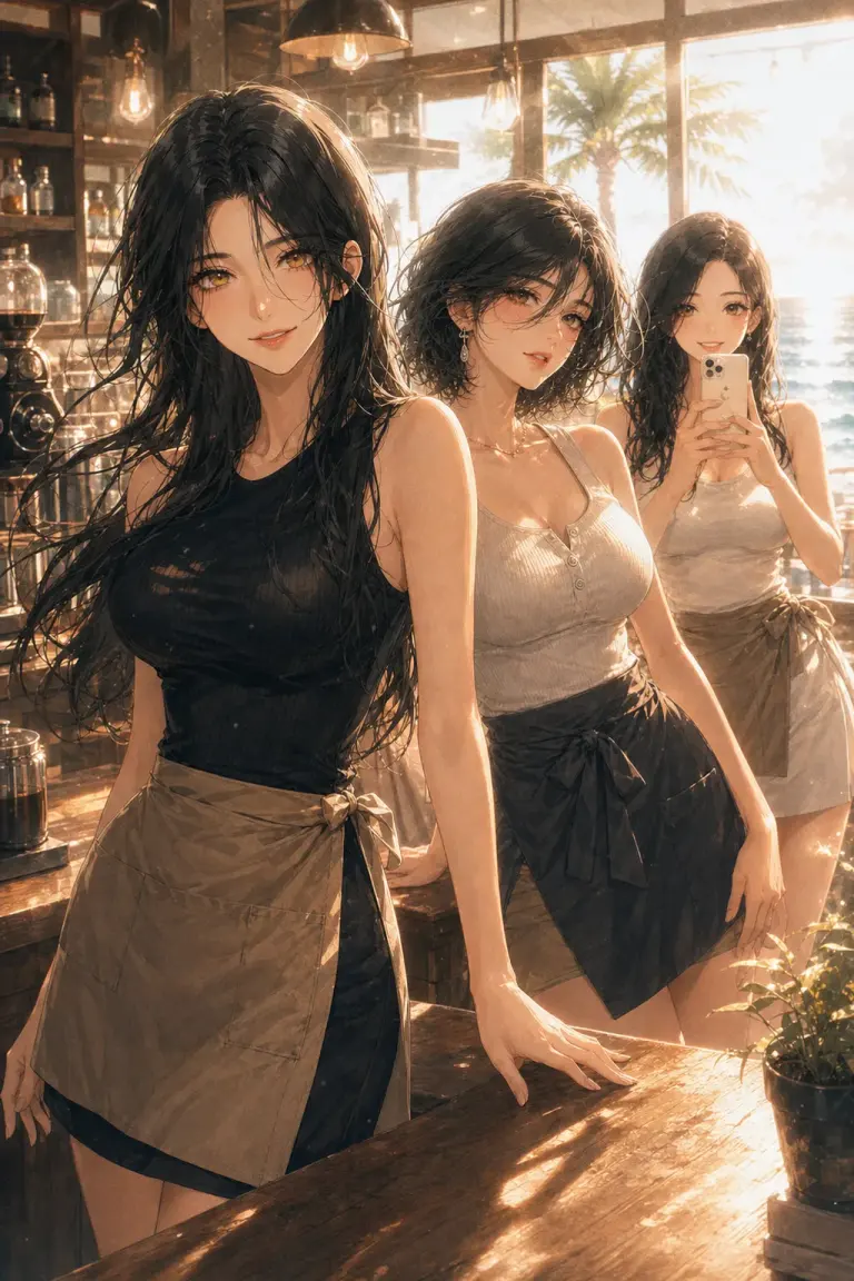소꿉친구 누나들과 여름 카페 알바